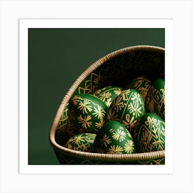 Easter Eggs In A Basket 7 Art Print