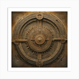 Aztec Compass paintings art print Art Print