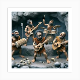 Caveman Band Art Print