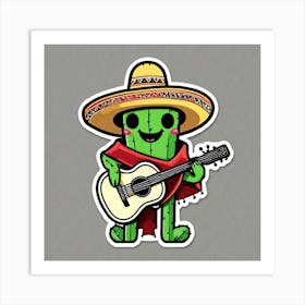 Cactus With Guitar 17 Art Print