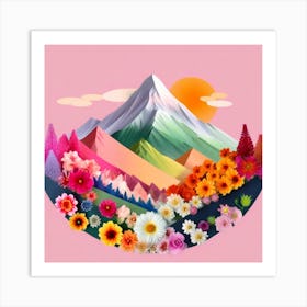 Firefly An Illustration Of A Beautiful Majestic Cinematic Tranquil Mountain Landscape In Neutral Col 2023 11 22t235526 Art Print