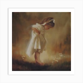 Little Girl In White Dress Art Print