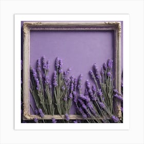 Lavender Flowers In A Frame Art Print