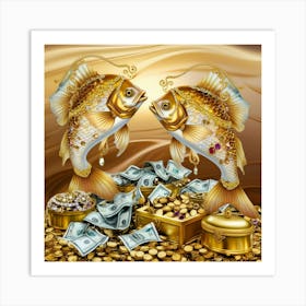 Gold Fishes 1 Art Print