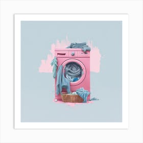 Pink Washing Machine 1 Art Print