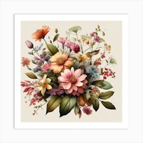 Flors Bouquet Art Print