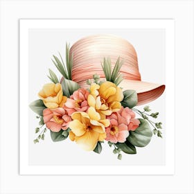 Hat With Flowers 3 Art Print