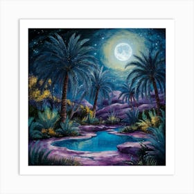 moonlit oasis Art Print