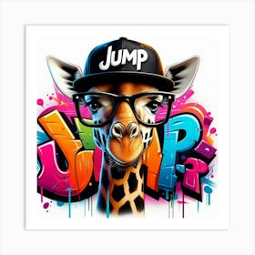 Graffiti Giraffe 2 Art Print