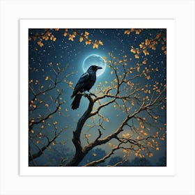 Raven In The Tree Art Print