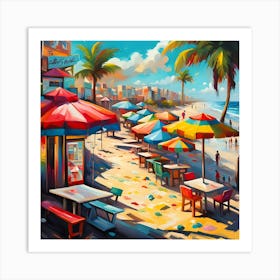 Margarita Bar Beneath Condos Along The Beach Art Print