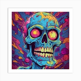 Psychedelic Skull 3 Art Print