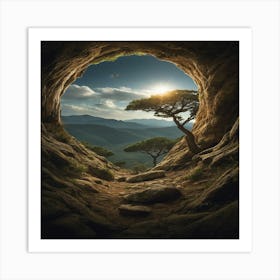 Tree In A Cave Art Print