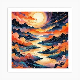 Moon In The Sky 4 Art Print