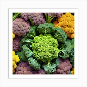 Colorful Cauliflower Art Print