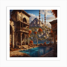 Turkish Village landscape Art Print