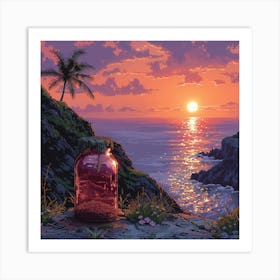 Sunset With A Jar Art Print