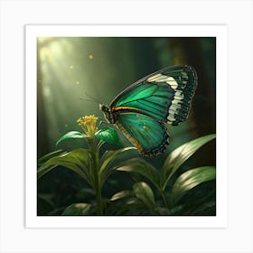 Butterfly In The Forest Art Print