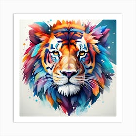 Colorful Tiger Head Art Print