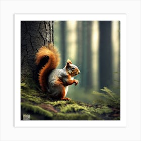 Squirrel In The Forest 178 Art Print