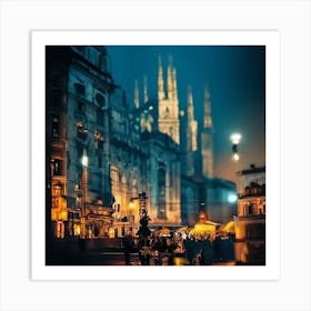 Cityscape At Night Art Print