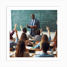 Teacher In Classroom With Students Art Print