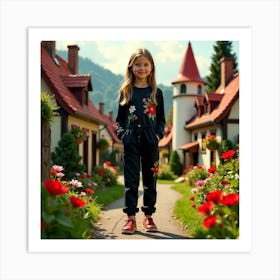 Little Girl In A Village Art Print