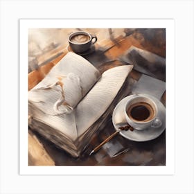 Book And Coffee Art Print