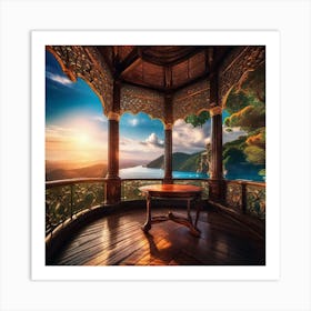 Gazebo At Sunset Art Print