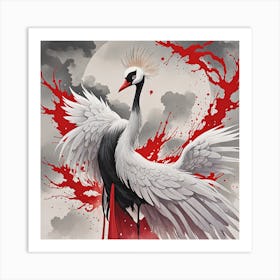 Samurai Crane Art Print