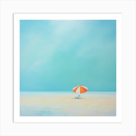 Lonely Umbrella On The Beach Art Print