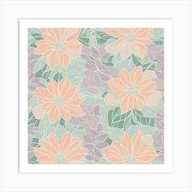 Seamless Floral Pattern 3 Art Print