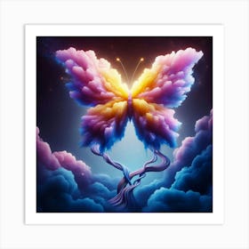 Butterfly In The Clouds Art Print