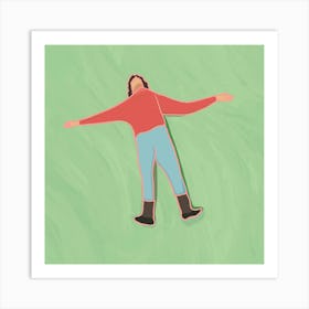 Illustration Of A Man In The Grass Art Print