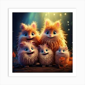 Firefly Charming Group Of Playful, Magical, Fluffy Creatures 66305 (2) Art Print