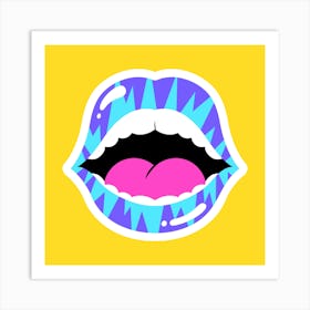 Read My Lips - Electric Blue Art Print