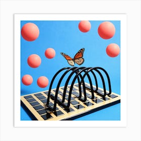 Butterfly On A Chess Board 12 Art Print