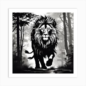 Lion In The Forest 15 Art Print