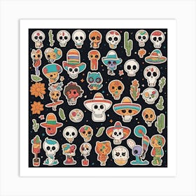 Mexican Skulls 2 Art Print