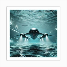 Cascade Sovereignty Scifi Aqua Drones Undetected Art Print