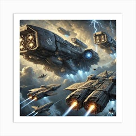 Transport Ships Art Print