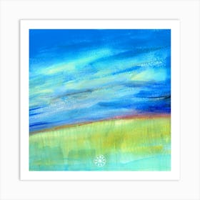 Summer Sky - blue green teal landscape nature contemporary square Art Print