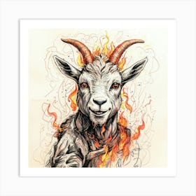 Goat On Fire 47 Art Print