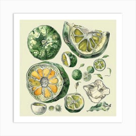 Limes And Lemons Art Print