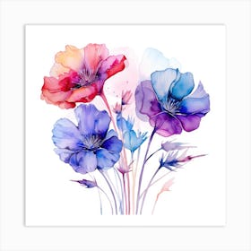 Watercolor Flowers 3 Art Print