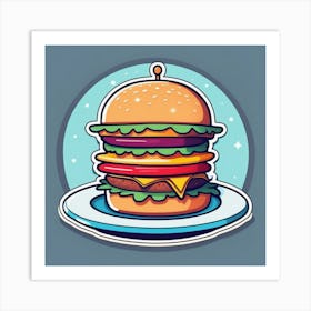 Hamburger On A Plate 142 Art Print