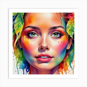 Colorful Girl 2 Art Print