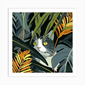 Cat In The Jungle 22 Art Print