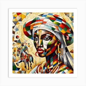 African Woman On Horseback Art Print