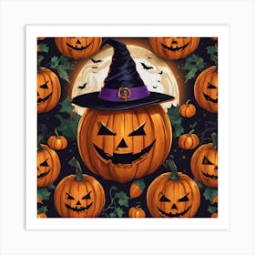 Halloween Pumpkins 3 Art Print